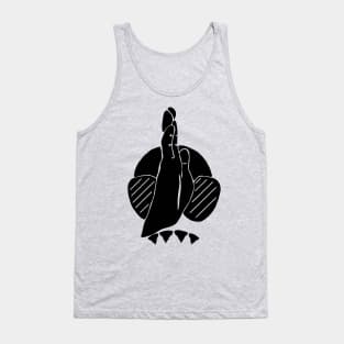 Black hand signal for shark, scuba diver design Tank Top